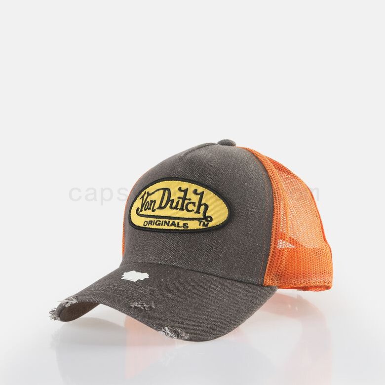 (image for) Von Dutch Originals -Trucker Boston Cap, denim/orange F0817888-01143 Billig